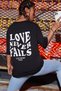 Love Never Fail Printed Unisex Oversize Black T-shirt