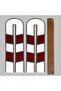 Red Applique Embroidery Reflective Phosphorus U Model 1 Pair for Coat and Trousers (2 Pieces) - 2