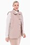 Women's Quilted Lined Vest Light Beige Large Size 1028 - 5