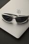 Unisex Sunglasses Women Men Sports Techno New Model Image Style Silver Black - 2