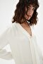 Long Sleeve Blouse with Accessory Detail - 2