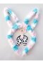 Light Pink White and Blue Color Plush Rabbit Eared Crown and Double Rubber Buckle with Cute Panda - 2