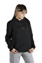 Unisex Black Front Printed Thick 2 Thread Threaded Hooded Hoodie Sweatshirt - 2