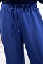 Belinay Wide Leg Cotton Ayrobin Trousers - Navy Blue - 3