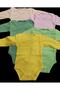 Long Sleeve Snap-on Badi Crew Neck Body Breathable Fabric Solid Color Bodysuit (Pack of 5) Between 0-48 Months - 6