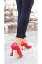 Red Patent Leather Goblet Heeled Women's Stiletto - 5