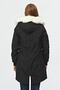 Women's Black Waist Drawstring Waterproof Hooded Fur Lined Plush Winter Coat - 7