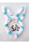 Light Pink White and Blue Color Plush Rabbit Eared Crown and Double Rubber Buckle with Cute Panda - 4