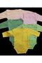 Long Sleeve Snap-on Badi Crew Neck Body Breathable Fabric Solid Color Bodysuit (Pack of 5) Between 0-48 Months - 5