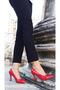 Red Patent Leather Goblet Heeled Women's Stiletto - 2