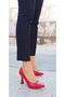 Red Patent Leather Goblet Heeled Women's Stiletto - 4