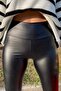 Aliyah Raised Leather Leggings - 5