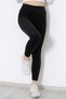 Women's High Waist Thick Belted Winter Velvet Leggings Black - 10318.1582