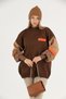 Color Blocked Sleeve Patterned Oversize Knitwear Sweater with Balloon Sleeves - 3