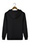 Unisex Black Front Printed Thick 2 Thread Threaded Hooded Hoodie Sweatshirt - 5