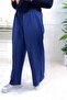Belinay Wide Leg Cotton Ayrobin Trousers - Navy Blue - 5