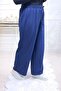 Belinay Wide Leg Cotton Ayrobin Trousers - Navy Blue - 6