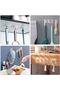 Self Adhesive Hooked Kitchen Bathroom Hanger Transparent 5 Pieces