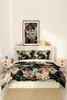 Duvet Cover Set 100% Cotton Satin Fitted Sheet Deluxe Collection Double 3d Dance - 4