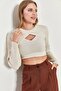 Women's Beige Knitwear Athlete Crop Set 20223280 - 4