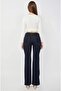 High Waist Lycra Dark Blue Spaghetti Jeans Lycra Stretch Jeans - 4