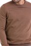 Men's Brown Regular Fit 100% Cotton Crew Neck Knitwear Sweater - 4