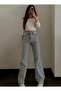 Liya Blue Ice Snow Women's Lycra Blue Super High Waist Pants