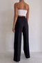 Layla Women's Pleated Black Fabric Palazzo Pants - 4
