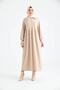 Women's Buttoned Shirt Collar Balloon Sleeve Hijab Dress - 2