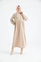 Women's Buttoned Shirt Collar Balloon Sleeve Hijab Dress - 4