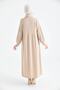 Women's Buttoned Shirt Collar Balloon Sleeve Hijab Dress - 8