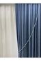 Double Breasted Fastening Device Rope Cord Backdrop Curtain Cornice Tactical Petrol Blue&cream - 2