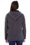Women's Zippered Hooded Fleece Gray - 5