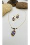 Handmade Ethnic Knitted Beads Women's Necklace Earring Set - 2