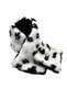Double Sided Black - White Flower Pattern Plush Scarf - 5