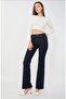 High Waist Lycra Dark Blue Spaghetti Jeans Lycra Stretch Jeans