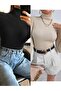 Unisex 2 Pack Ready Pack Black Beige Cotton Turtleneck Slimfit Turtleneck Sweater
