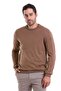Men's Brown Regular Fit 100% Cotton Crew Neck Knitwear Sweater
