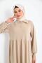 Women's Buttoned Shirt Collar Balloon Sleeve Hijab Dress - 6