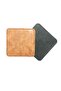 Square Coaster Light Brown Color Pull Up Faux Leather Coaster (1 Piece) - 3