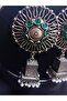 Women's Stoned Steel Indian Earrings - 2