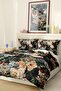 Duvet Cover Set 100% Cotton Satin Fitted Sheet Deluxe Collection Double 3d Dance - 2