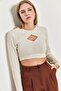 Women's Beige Knitwear Athlete Crop Set 20223280 - 2