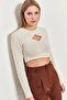 Women's Beige Knitwear Athlete Crop Set 20223280 - 6