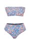 Leopar Desenli Straplez Kaplı Hipster Yüksek Bel Bikini Takımı TBESS22BT0018 - 6