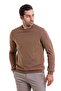 Men's Brown Regular Fit 100% Cotton Crew Neck Knitwear Sweater - 2