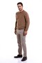 Men's Brown Regular Fit 100% Cotton Crew Neck Knitwear Sweater - 3