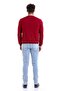 Men's Claret Red Regular Fit 100% Cotton Crew Neck Knitwear Sweater - 5
