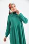 Women's Buttoned Shirt Collar Balloon Sleeve Hijab Dress - 6