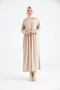 Women's Buttoned Shirt Collar Balloon Sleeve Hijab Dress - 3